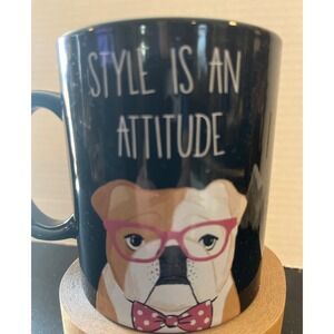 Chasing Baxter‎ Bulldog Coffee Mug Style Is An Attitude Black Ceramic 2015 12oz